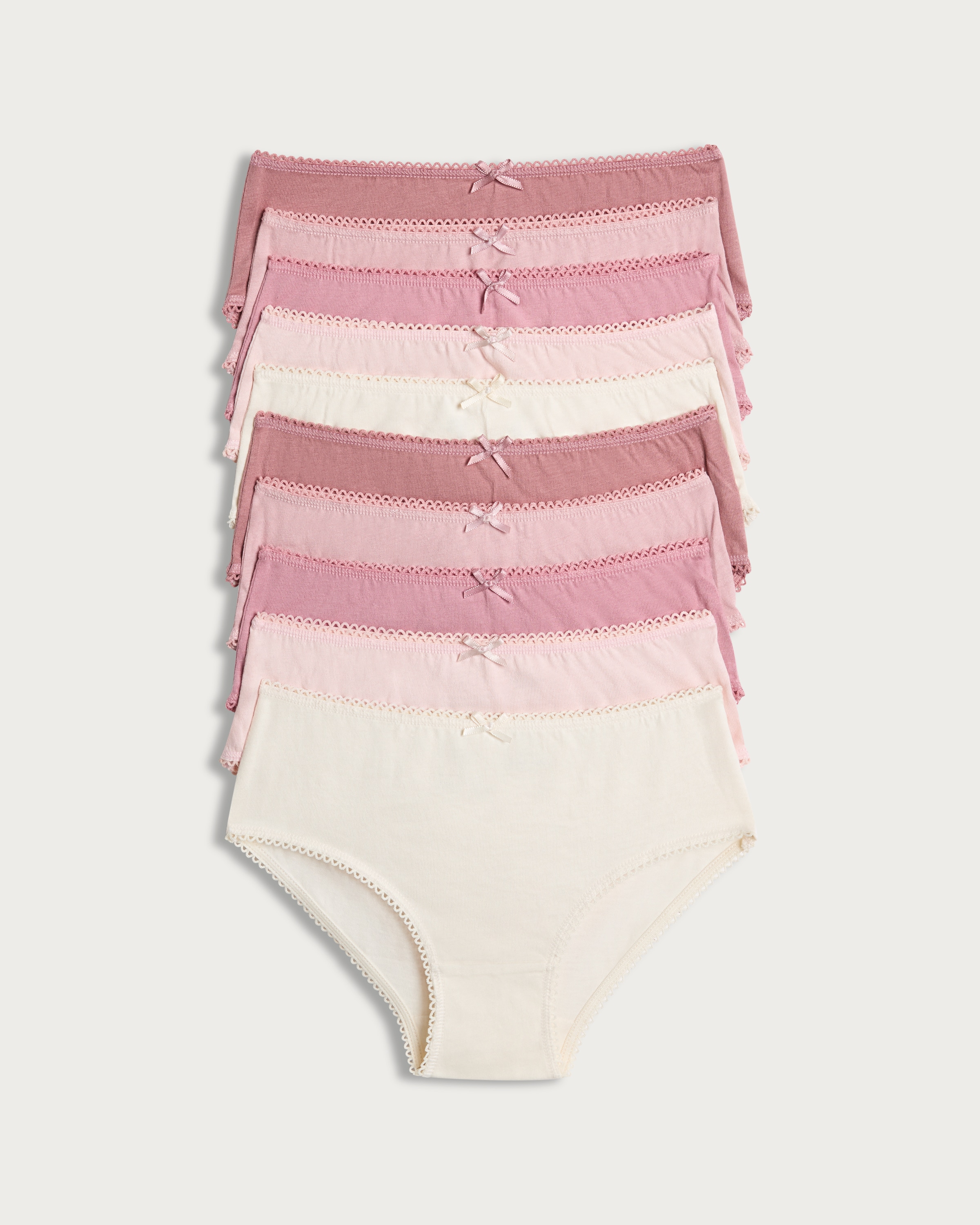 F&F Girls 10-Pack Pure Cotton Briefs in Pink