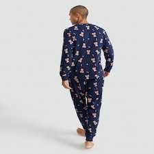 F&F Teddy Bear Print Matching Family Christmas Pyjamas in Navy thumbnail 3