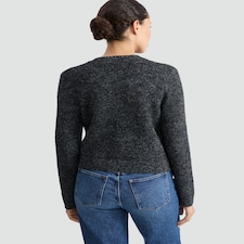 F&F Diamanté Embellished Button Up Cardigan with Wool in Grey thumbnail 3