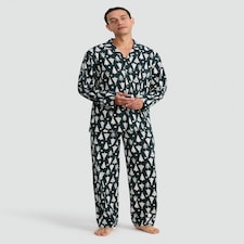 F&F Christmas Tree Print Matching Family Christmas Button Up Pyjamas in Green