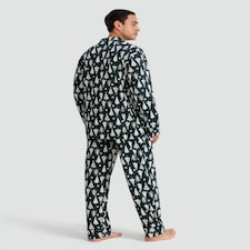 F&F Christmas Tree Print Matching Family Christmas Button Up Pyjamas in Green thumbnail 3