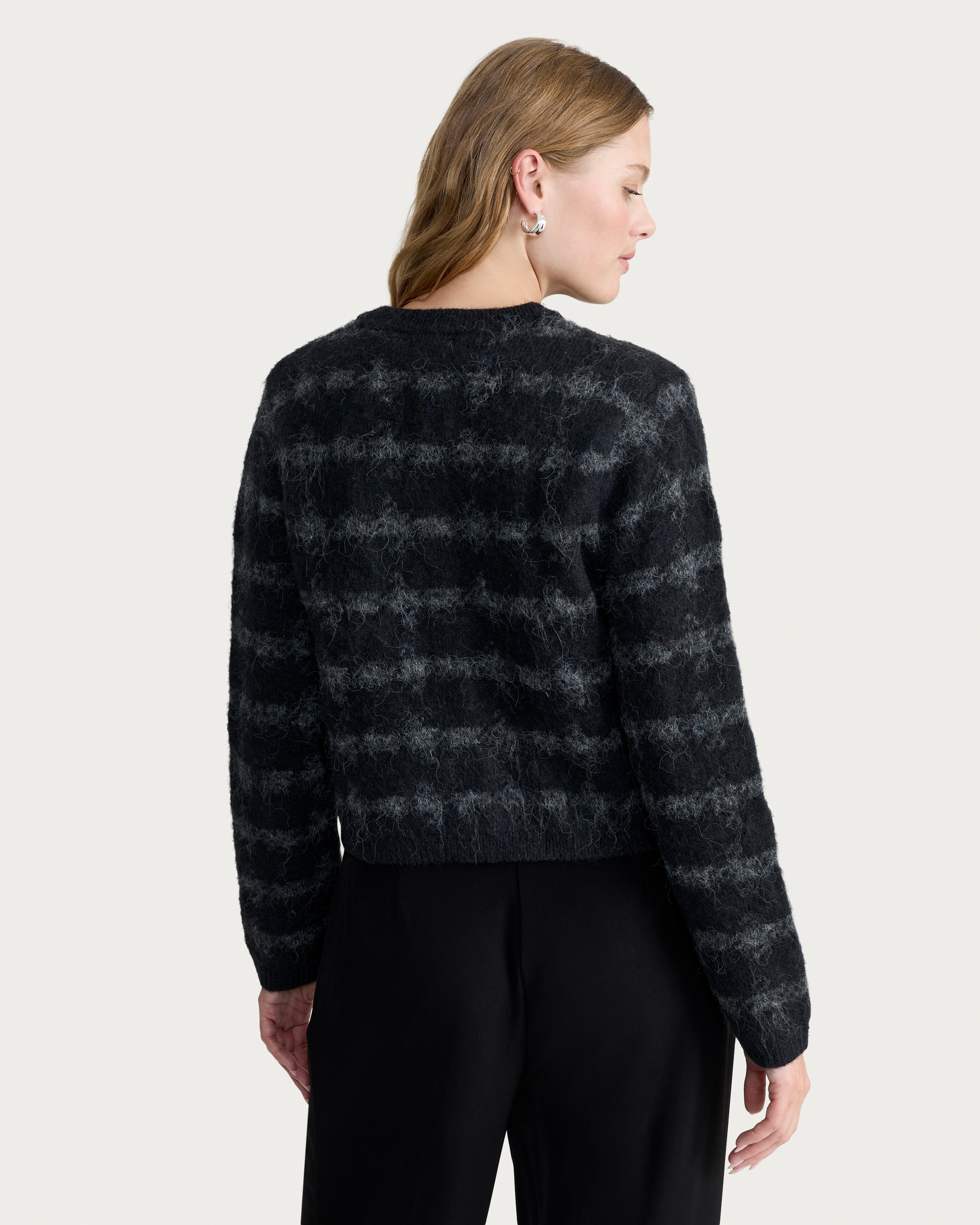 F&F Textured Check Print Button Up Cardigan in Multi Black thumbnail 3
