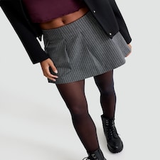 OH ME OH MY Pinstripe Pleated Skirt in Grey