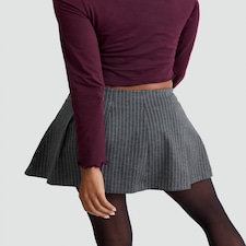OH ME OH MY Pinstripe Pleated Skirt in Grey thumbnail 3