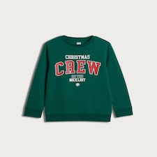 F&F Boys Cotton Rich Christmas Crew Sweatshirt in Green thumbnail 4