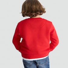 F&F Boys Cotton Rich Christmas Crew Sweatshirt in Red thumbnail 3