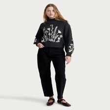 F&F Textured Floral Embroidered Jumper in Grey thumbnail 2