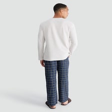 F&F Cotton Rich Long Sleeved Top and Check Bottoms Pyjama Set in Multi thumbnail 3