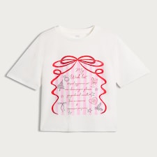 F&F Pure Cotton My Wish List Printed T-Shirt in Cream thumbnail 4