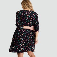 F&F Christmas Print Long Sleeved Mini Dress in Multi Black thumbnail 3