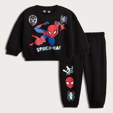 Marvel Spider-Man 2-Piece Cotton Rich Sweatshirt and Joggers Set in Black thumbnail 4