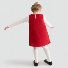 F&F Girls Textured Bow Accent Sleeveless Dress in Red thumbnail 3