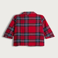 F&F Baby Cotton Blend Tartan Shirt and Trousers Pyjamas in Red thumbnail 2