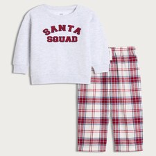 F&F Santa Squad Matching Family Christmas Pyjamas in Grey Multi thumbnail 4