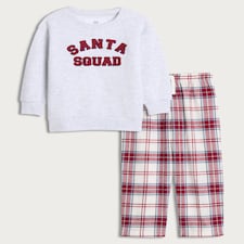 F&F Santa Squad Matching Family Christmas Pyjamas in Grey Multi thumbnail 4