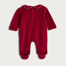 F&F Baby Velour Teddy Bear Sleepsuit in Red thumbnail 4