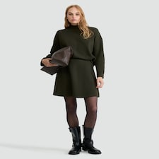 F&F High Neck Seam Detail Co-ord Jumper in Olive thumbnail 2