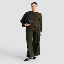 F&F Seam Detail Long Sleeved Jumper in Olive