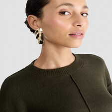 F&F Seam Detail Long Sleeved Jumper in Olive thumbnail 2