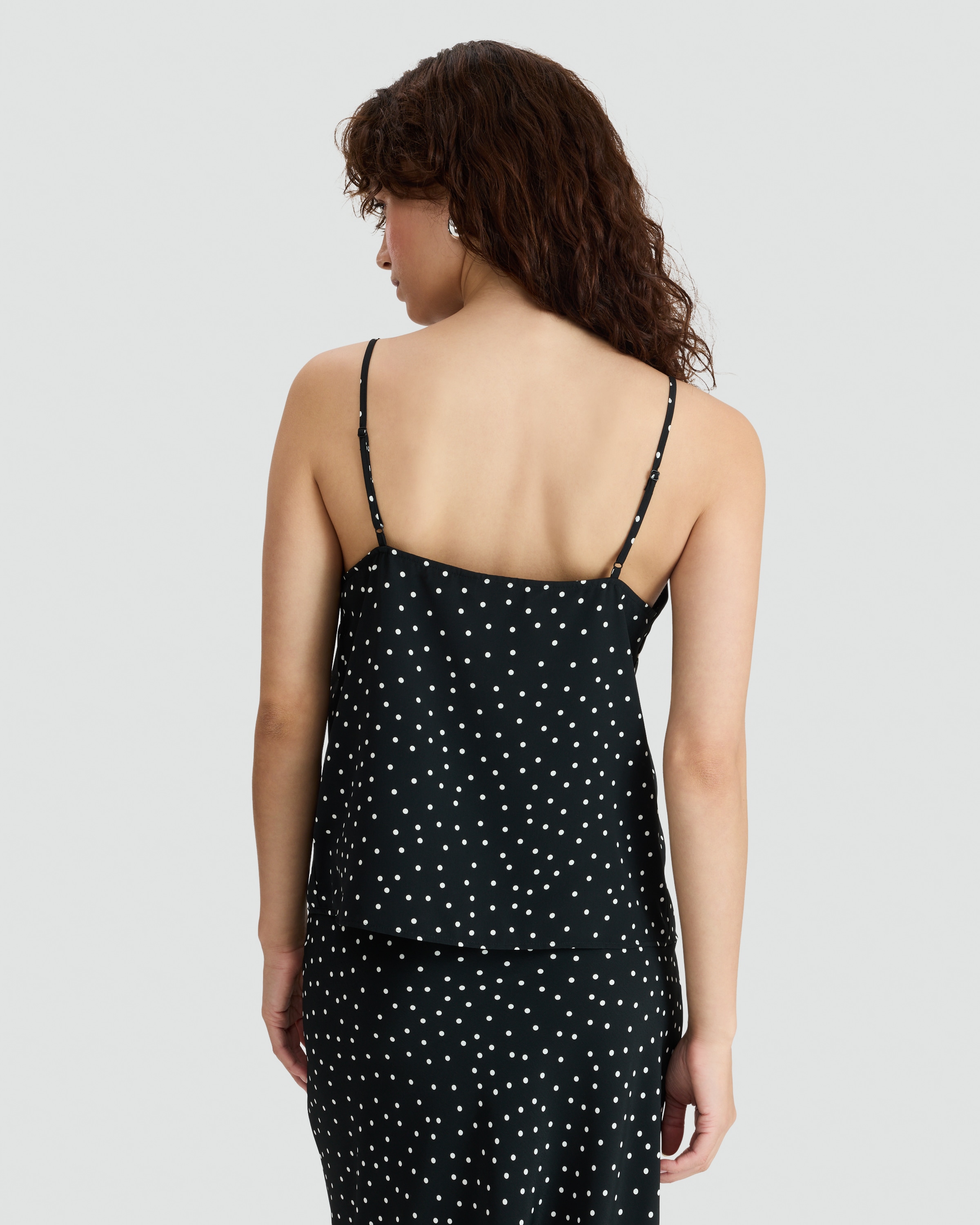 F&F Polka Dot Lace Trim Cami in Multi Black thumbnail 4