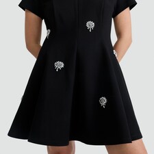 The F&F Edit Diamanté Embellished Fit and Flare Dress in Black thumbnail 2