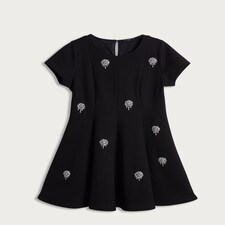The F&F Edit Diamanté Embellished Fit and Flare Dress in Black thumbnail 4