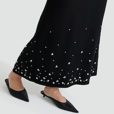 The F&F Edit Diamanté Embellished Co-ord Midi Skirt in Black thumbnail 2
