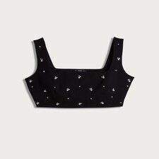 The F&F Edit Diamanté Embellished Square Neck Co-ord Cami in Black thumbnail 4