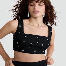 The F&F Edit Diamanté Embellished Square Neck Co-ord Cami in Black thumbnail 2