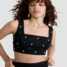 The F&F Edit Diamanté Embellished Square Neck Co-ord Cami in Black thumbnail 2