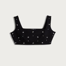 The F&F Edit Diamanté Embellished Square Neck Co-ord Cami in Black thumbnail 4