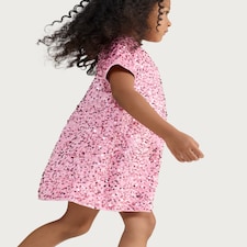 F&F Girls Sequin Short Sleeved Dress in Pink