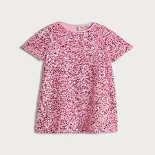 F&F Girls Sequin Short Sleeved Dress in Pink thumbnail 4