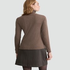 F&F Ribbed Roll Neck Long Sleeved Top in Mink thumbnail 3