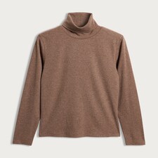 F&F Ribbed Roll Neck Long Sleeved Top in Mink thumbnail 4