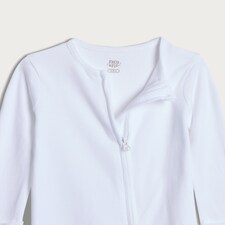 F&F Baby 3-Pack Pure Cotton Zip Fastening Sleepsuits in White thumbnail 3