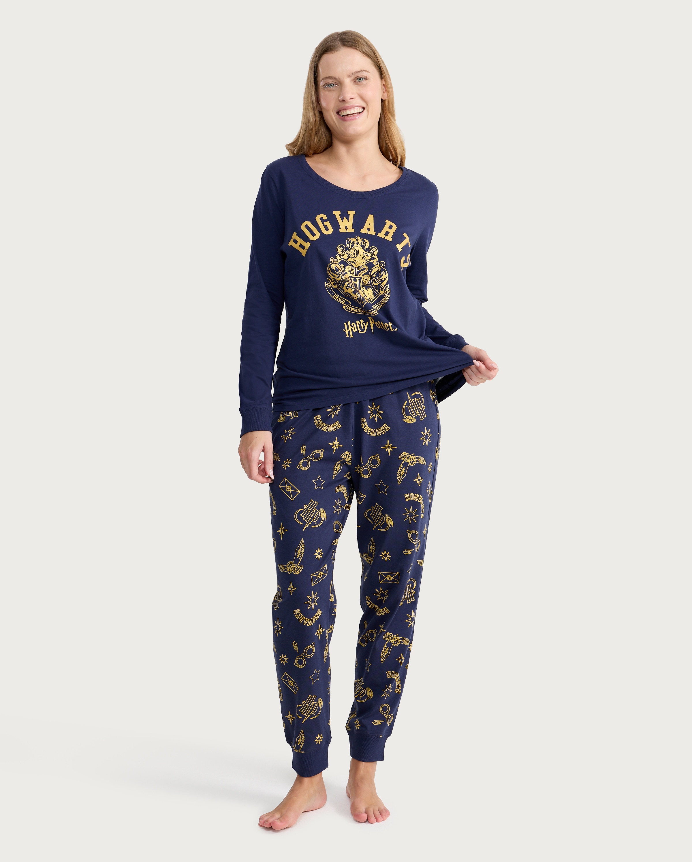 Harry Potter Hogwarts Matching Family Christmas Pyjama Set in Navy