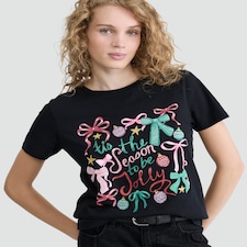 F&F 'Tis the Season to Be Jolly Slogan T-Shirt in Black