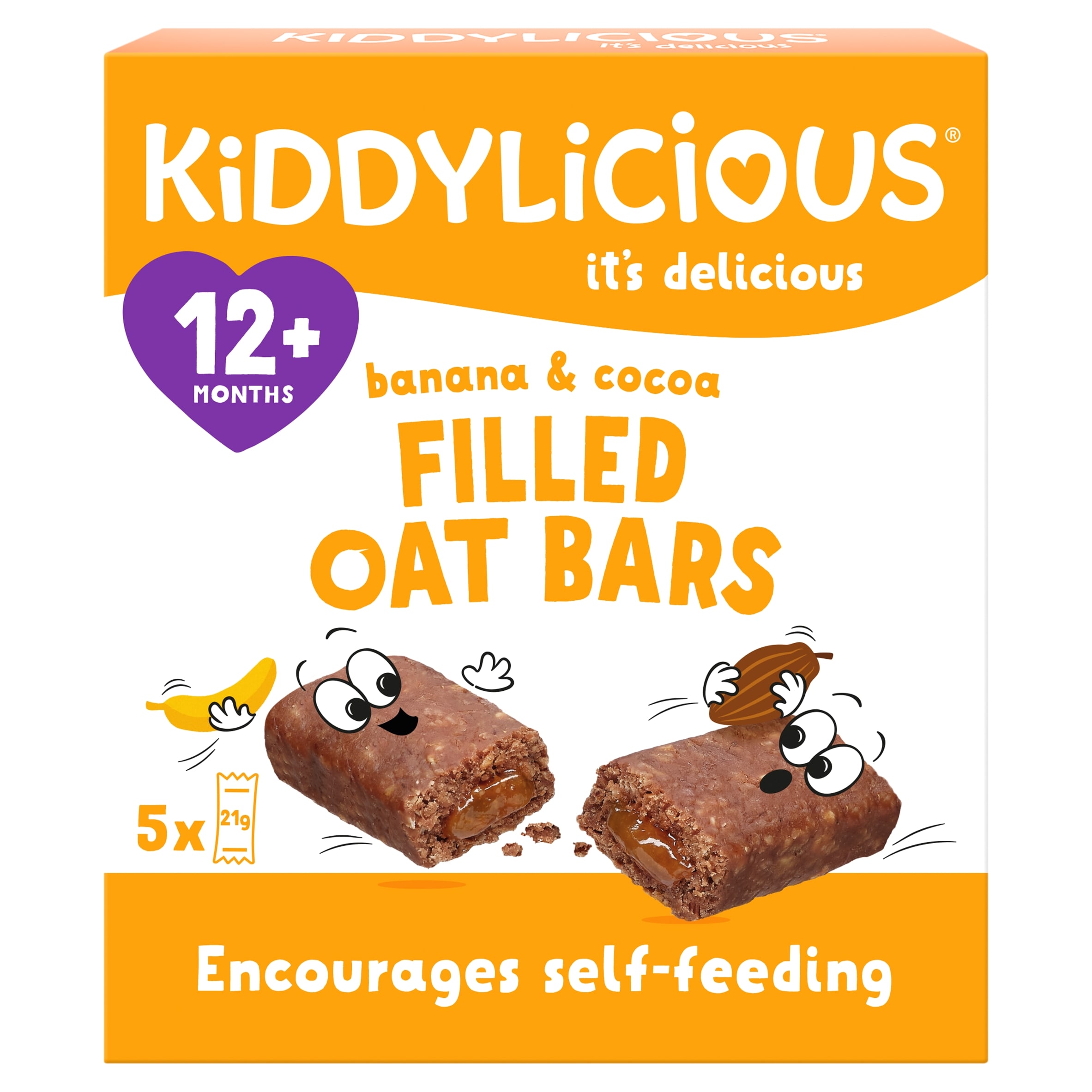 Kiddylicious Banana & Cocoa Oat Bars 5x21g