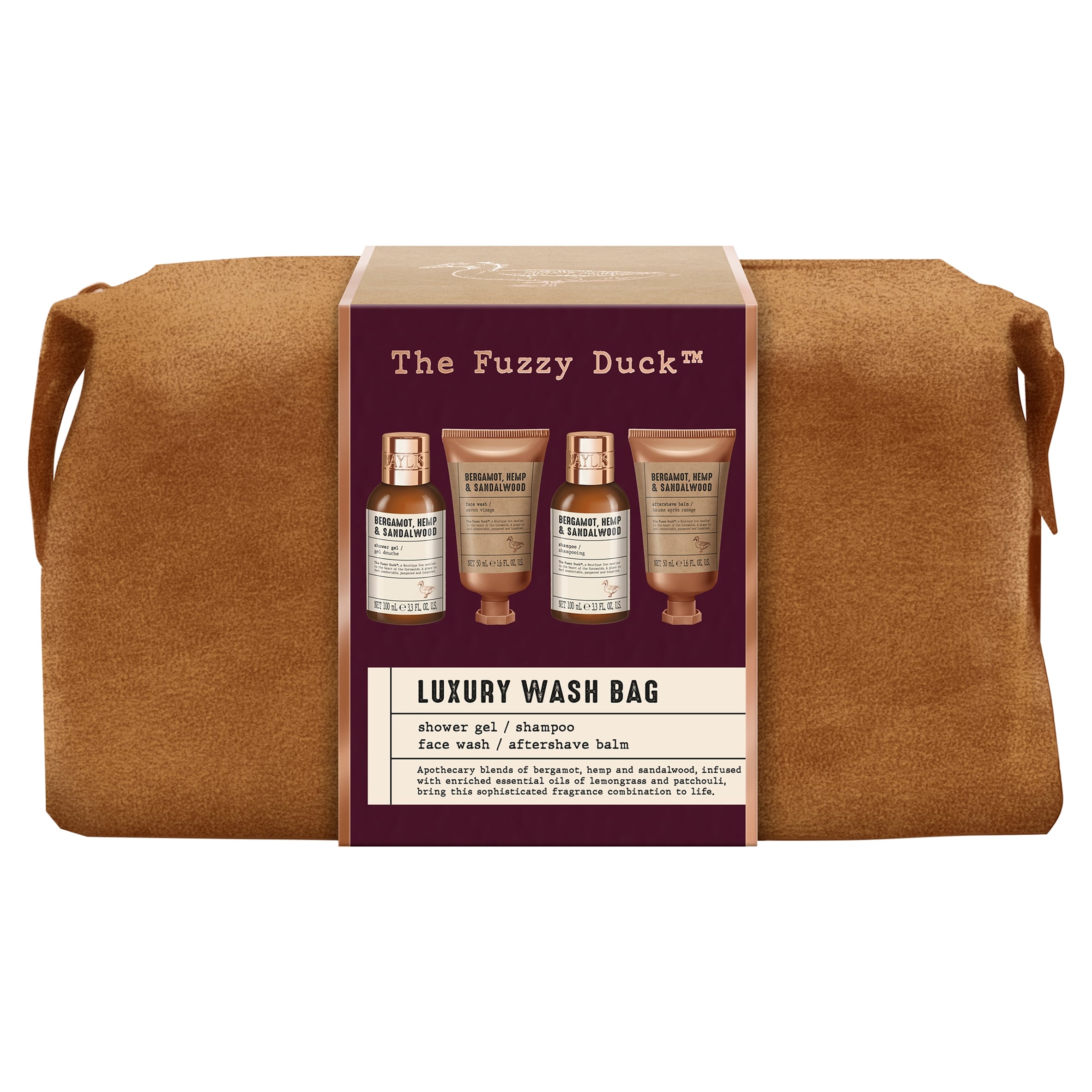 Baylis & Harding The Fuzzy Duck Bergamot, Hemp & Sandalwood Men's Luxury Wash Bag Gift Set