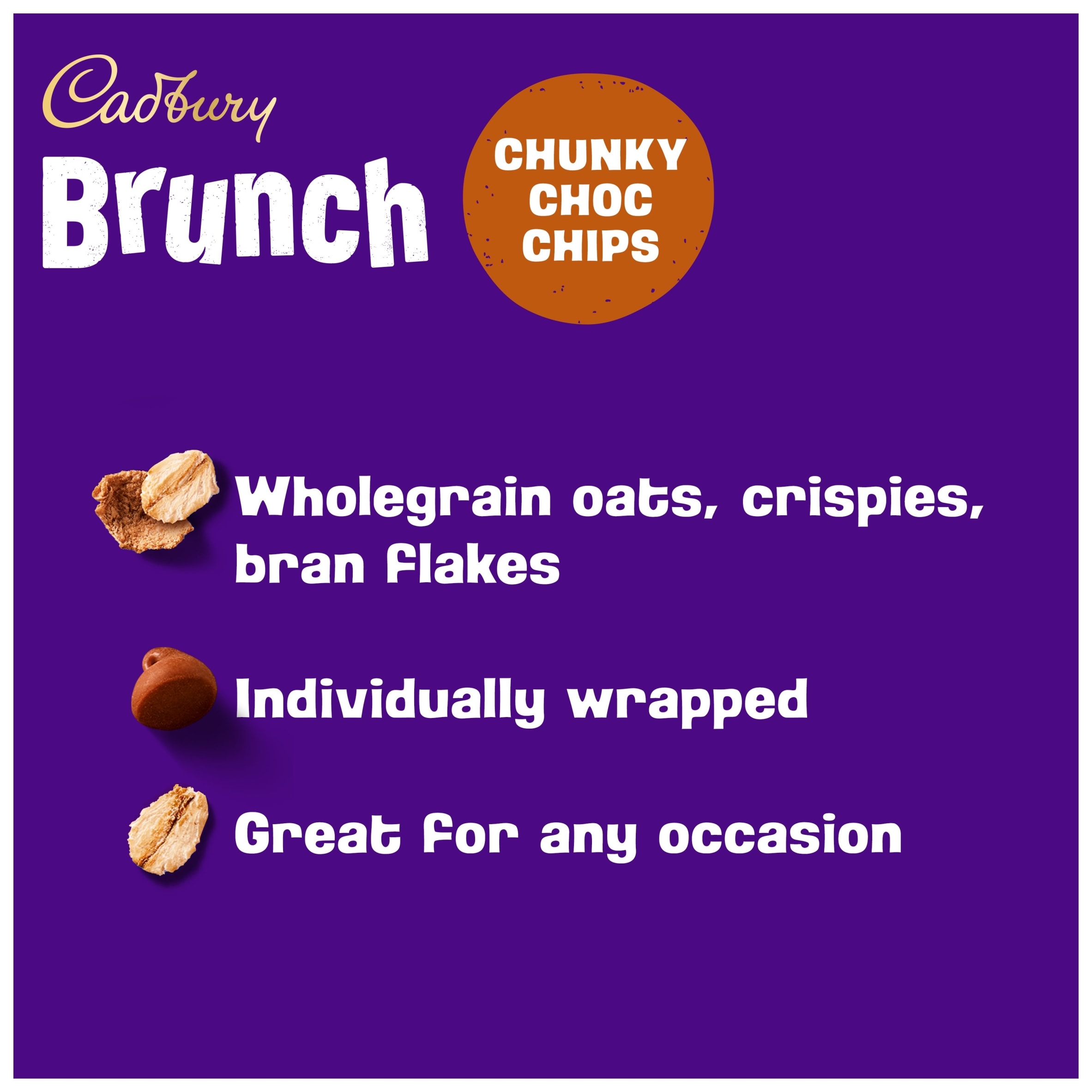 Cadbury Brunch Chocolate Chip Wholegrain Cereal Bars 4 x 28g thumbnail 2