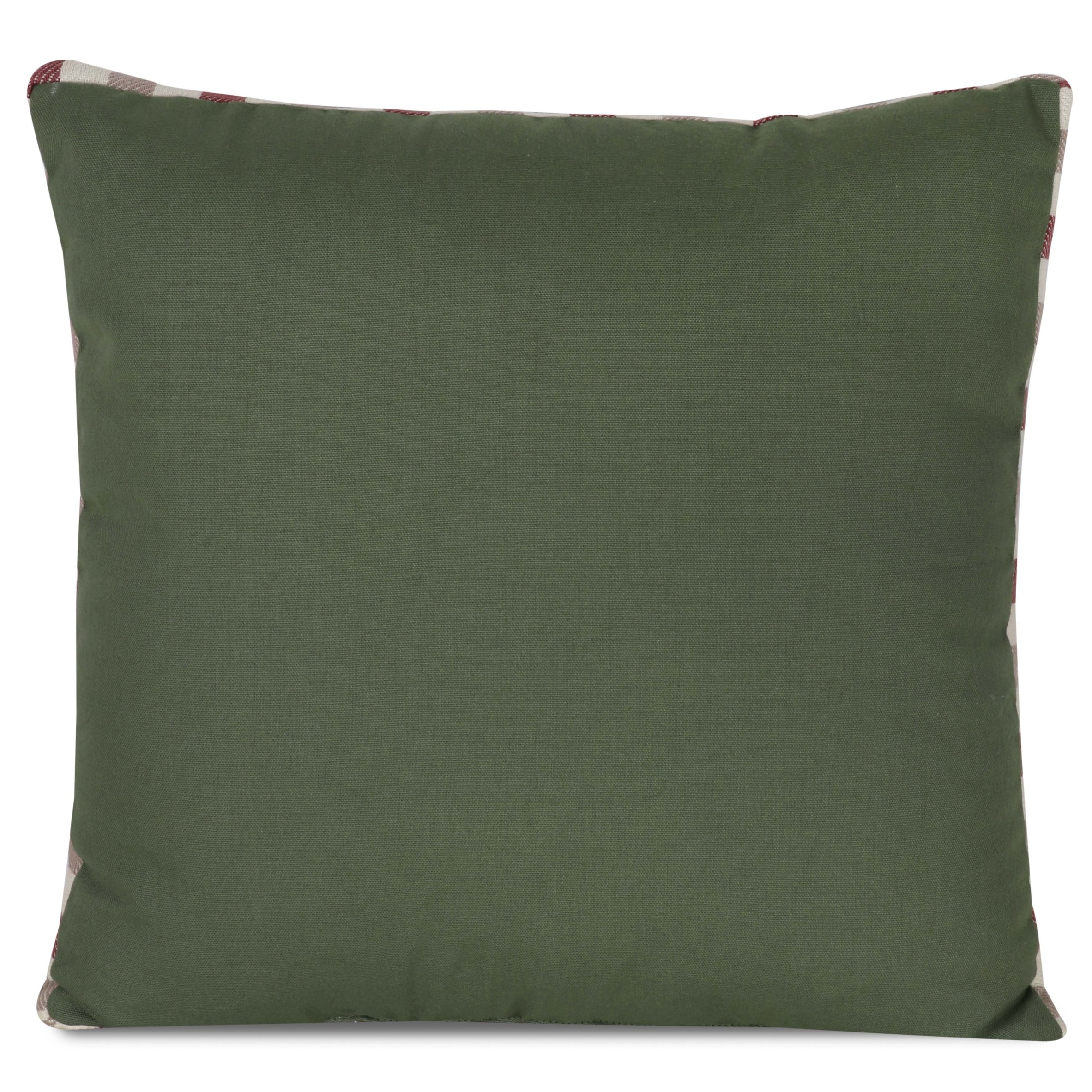 F&F Home Green Stripe Edge Square Cushion 45x45cm