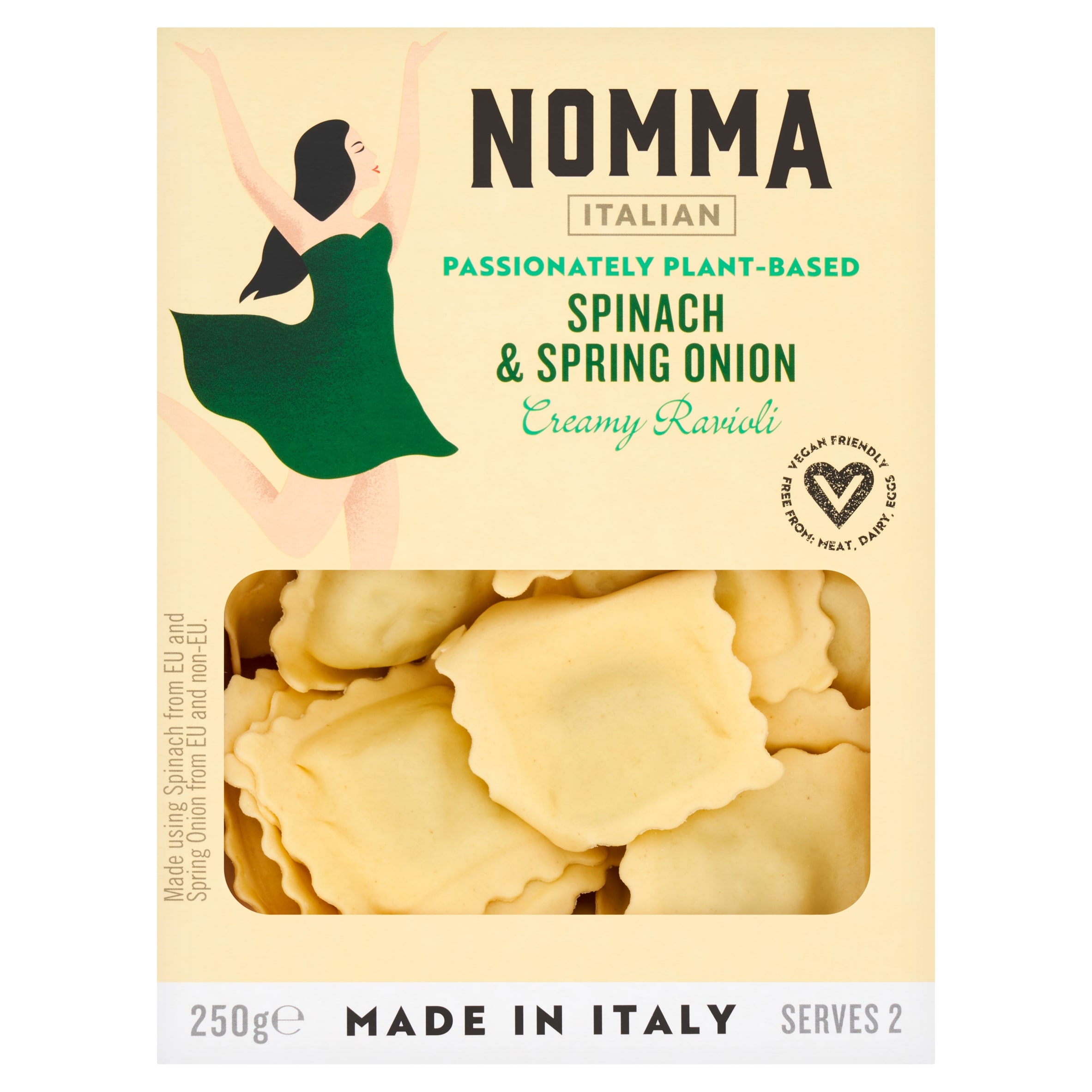 Nomma Spinach & Spring Onion Ravioli 250g