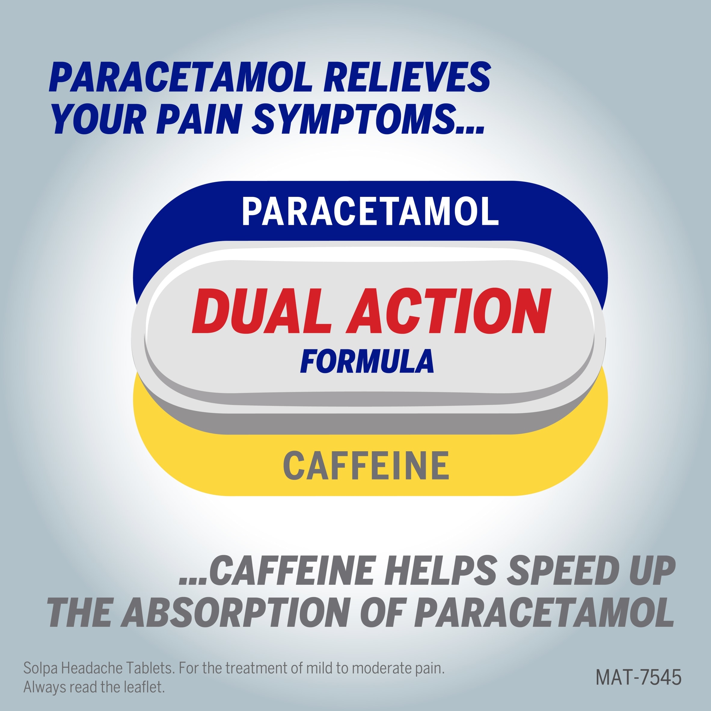 Solpa Headache 500mg /65mg Tablets Paracetamol + Caffeine 16 Tablets thumbnail 3