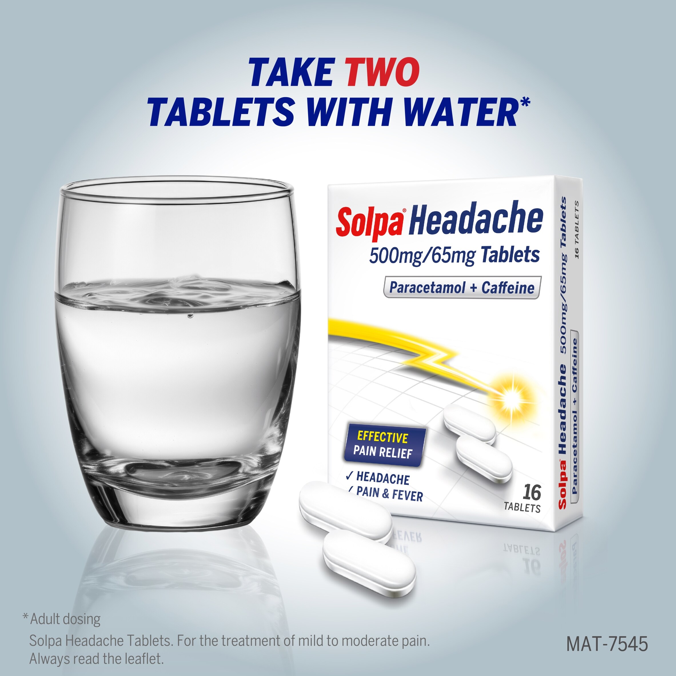 Solpa Headache 500mg /65mg Tablets Paracetamol + Caffeine 16 Tablets thumbnail 4