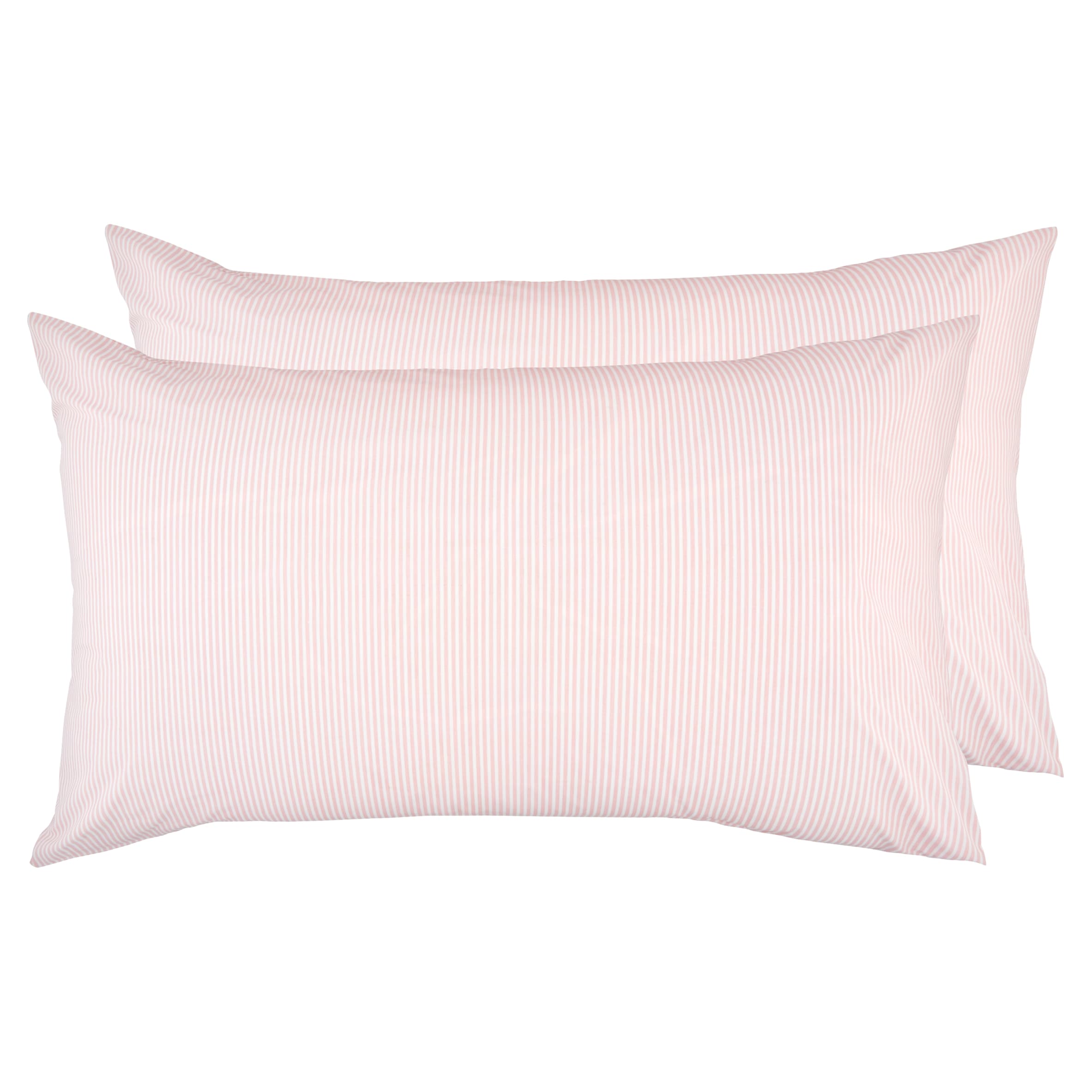 F&F Home 100% Cotton Pink Stripe Pillowcase Pair