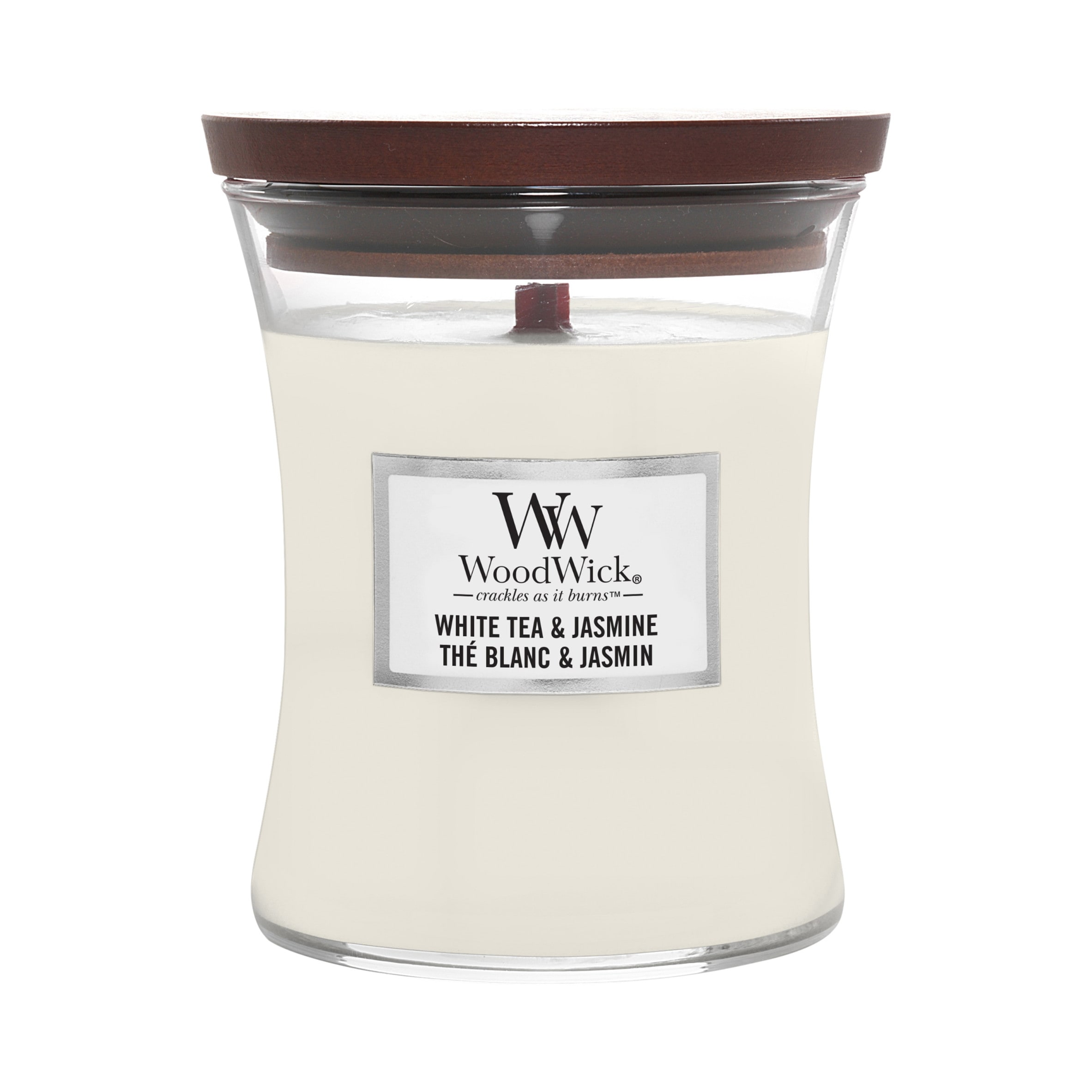 Woodwick White Tea and Jasmine Medium Hourglass Candle 275g