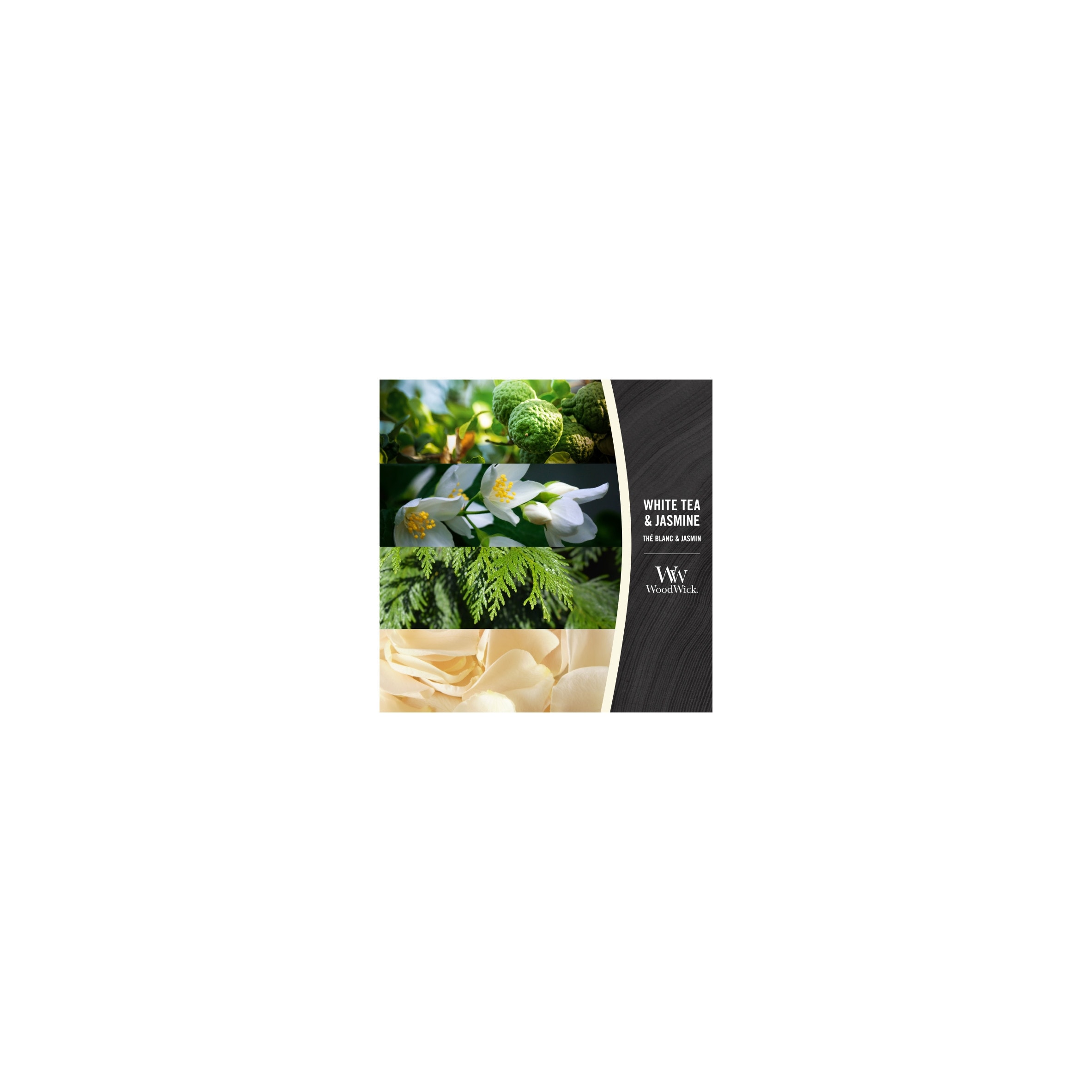 Woodwick White Tea and Jasmine Medium Hourglass Candle 275g thumbnail 2