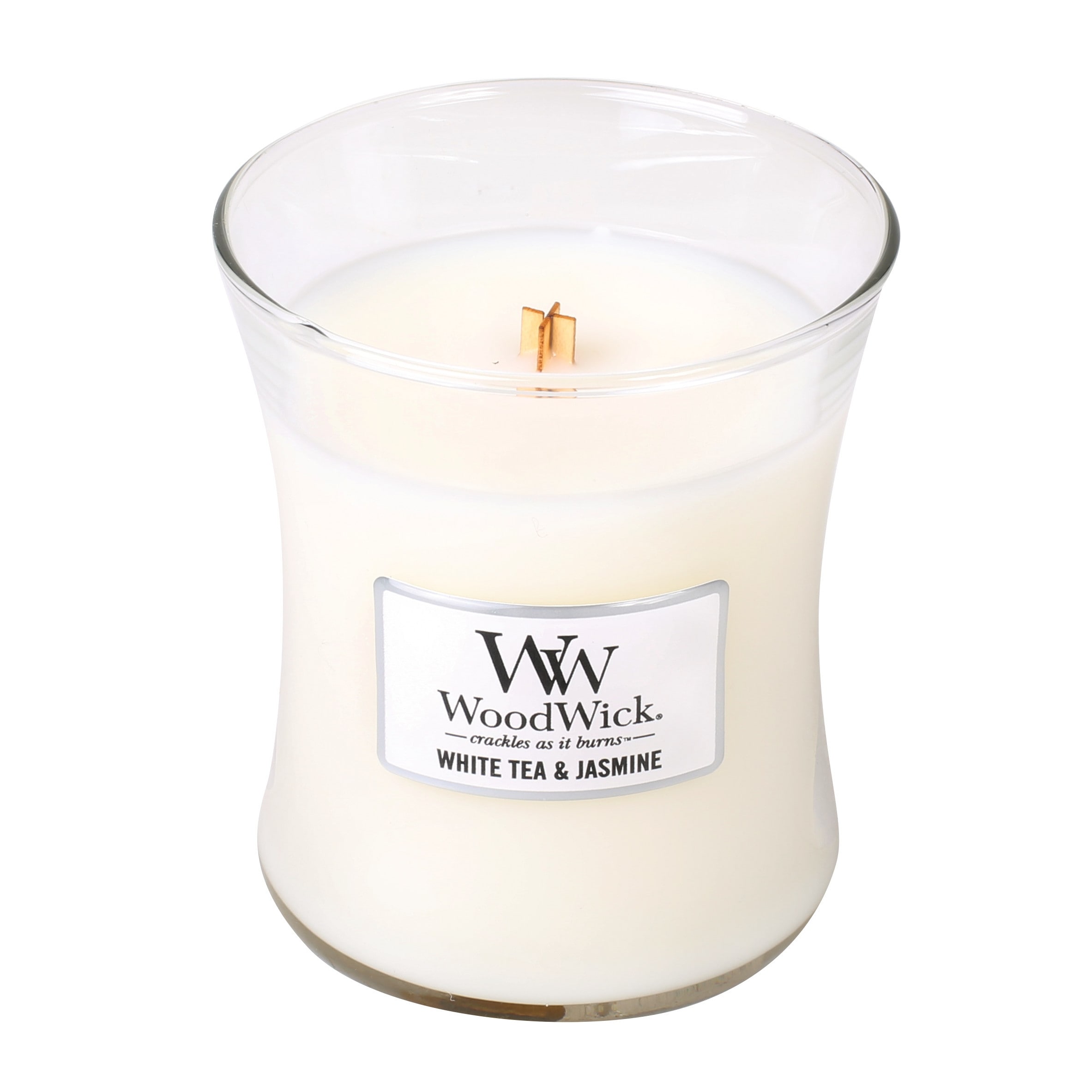 Woodwick White Tea and Jasmine Medium Hourglass Candle 275g thumbnail 3