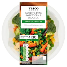 Tesco Peas, Sweetcorn, Broccoli and Carrot 300g